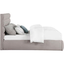 Meridian Adam Taupe Linen Textured Fabric King Bed IMAGE 4