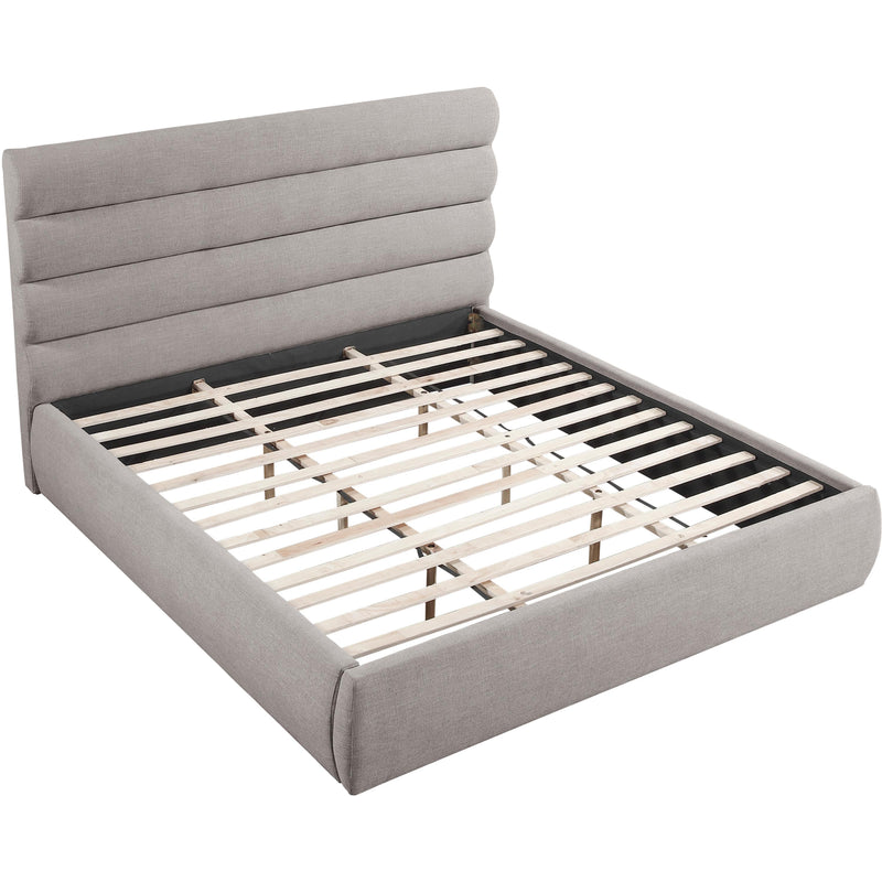 Meridian Adam Taupe Linen Textured Fabric King Bed IMAGE 7