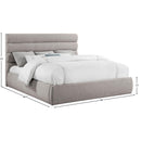 Meridian Adam Taupe Linen Textured Fabric King Bed IMAGE 9