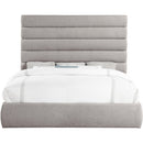 Meridian Adam Taupe Linen Textured Fabric King Bed IMAGE 3