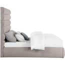 Meridian Adam Taupe Linen Textured Fabric King Bed IMAGE 4