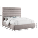 Meridian Adam Taupe Linen Textured Fabric King Bed IMAGE 9