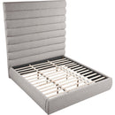 Meridian Adam Taupe Linen Textured Fabric King Bed IMAGE 7