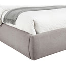 Meridian Adam Taupe Linen Textured Fabric Queen Bed IMAGE 6