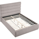 Meridian Adam Taupe Linen Textured Fabric Queen Bed IMAGE 7