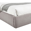 Meridian Adam Taupe Linen Textured Fabric Queen Bed IMAGE 6