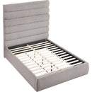 Meridian Adam Taupe Linen Textured Fabric Queen Bed IMAGE 7