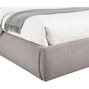 Meridian Adam Taupe Linen Textured Fabric Queen Bed IMAGE 6