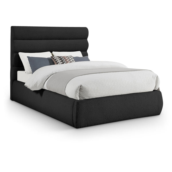 Meridian Adam Black Boucle Fabric Full Bed IMAGE 1
