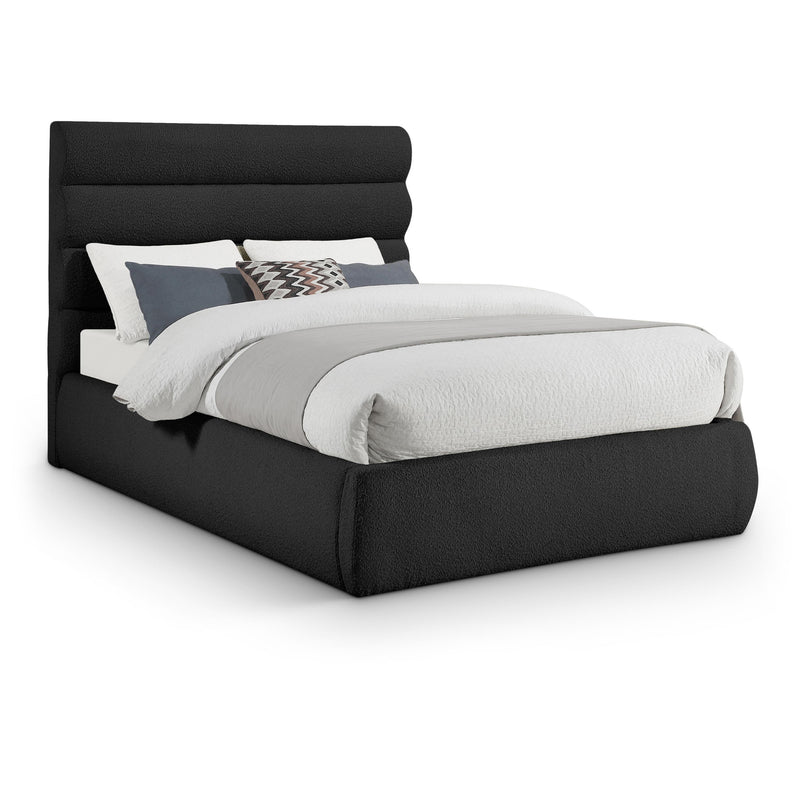 Meridian Adam Black Boucle Fabric Full Bed IMAGE 1