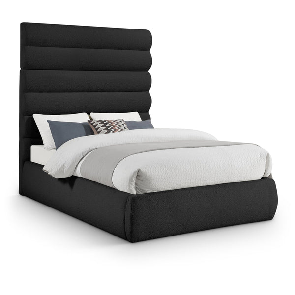Meridian Adam Black Boucle Fabric Full Bed IMAGE 1