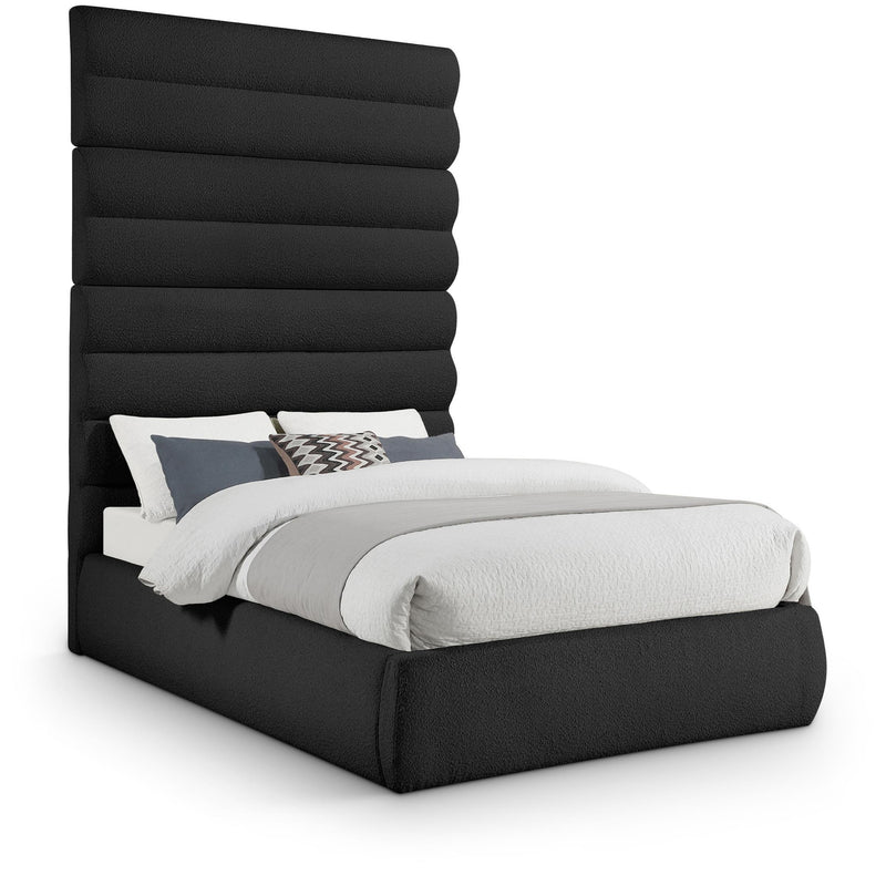Meridian Adam Black Boucle Fabric Full Bed IMAGE 1