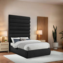Meridian Adam Black Boucle Fabric Full Bed IMAGE 2