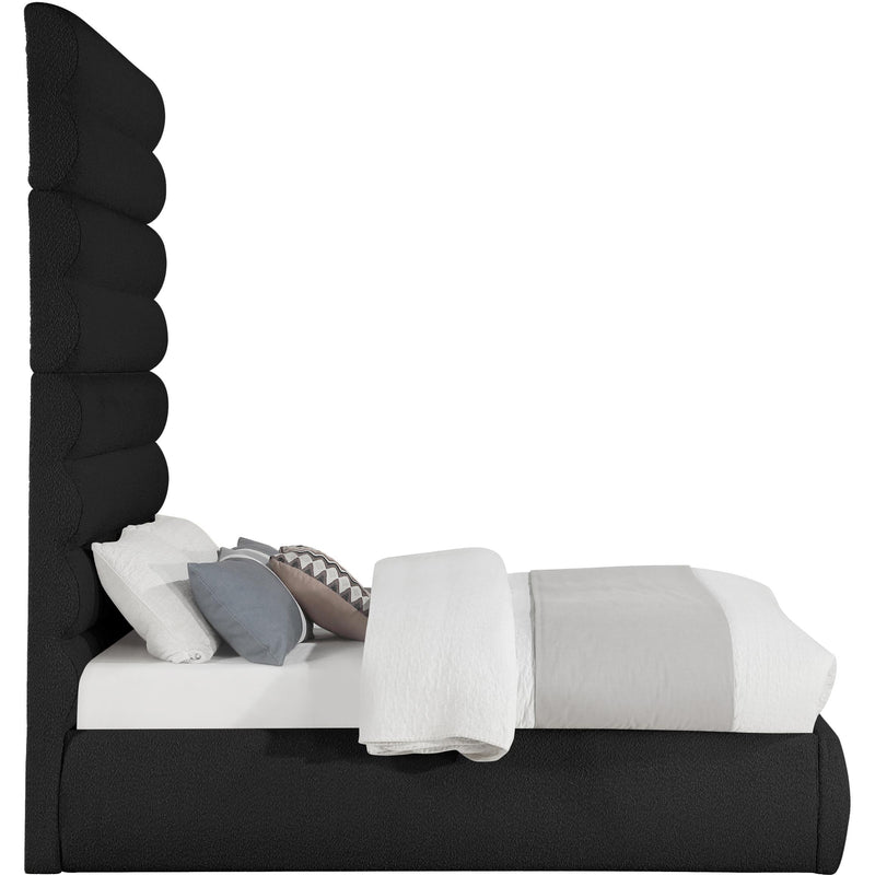 Meridian Adam Black Boucle Fabric Full Bed IMAGE 4