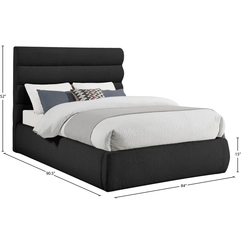 Meridian Adam Black Boucle Fabric King Bed IMAGE 9
