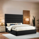 Meridian Adam Black Boucle Fabric King Bed IMAGE 2