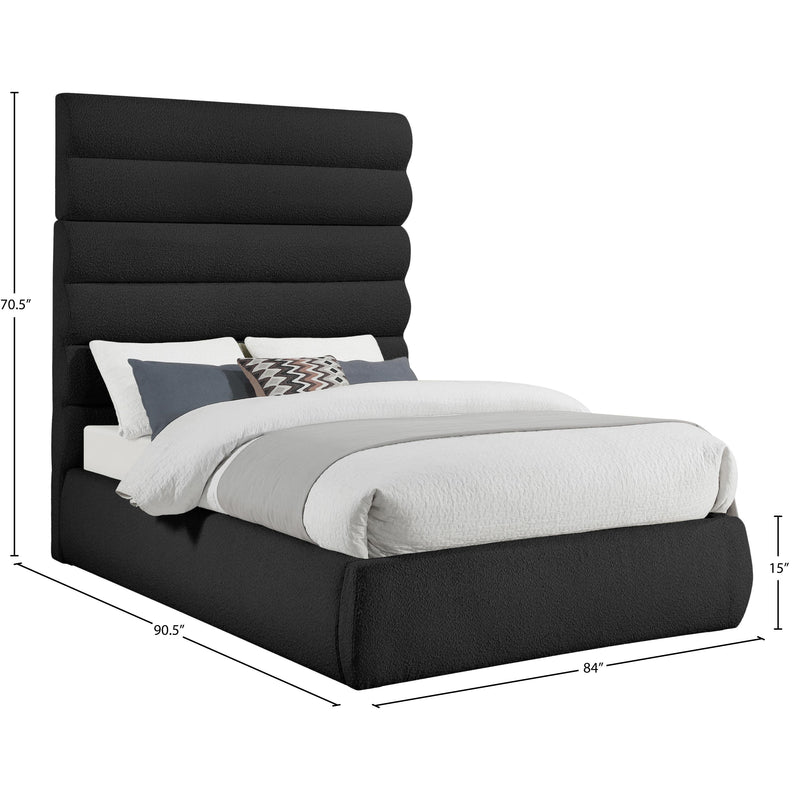 Meridian Adam Black Boucle Fabric King Bed IMAGE 9