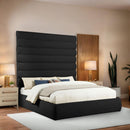 Meridian Adam Black Boucle Fabric King Bed IMAGE 2