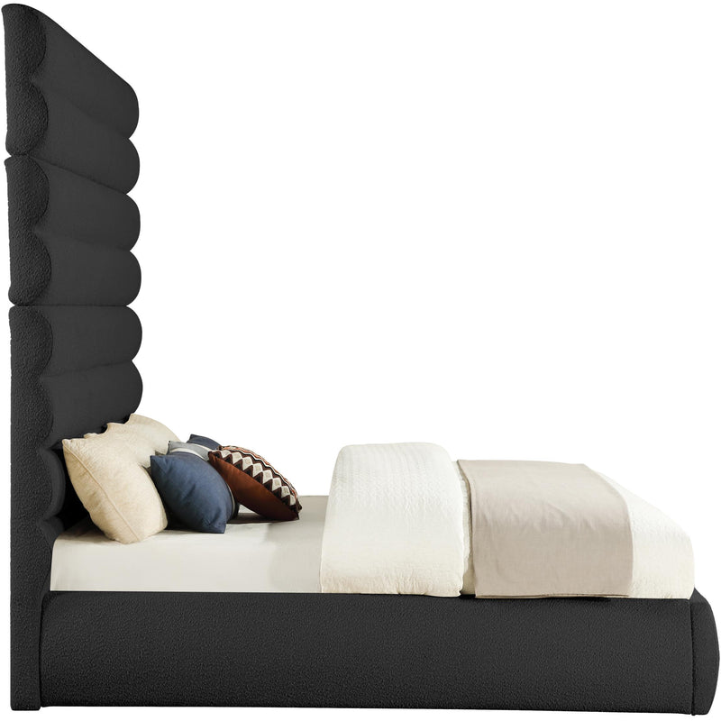 Meridian Adam Black Boucle Fabric King Bed IMAGE 4