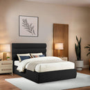 Meridian Adam Black Boucle Fabric Queen Bed IMAGE 2