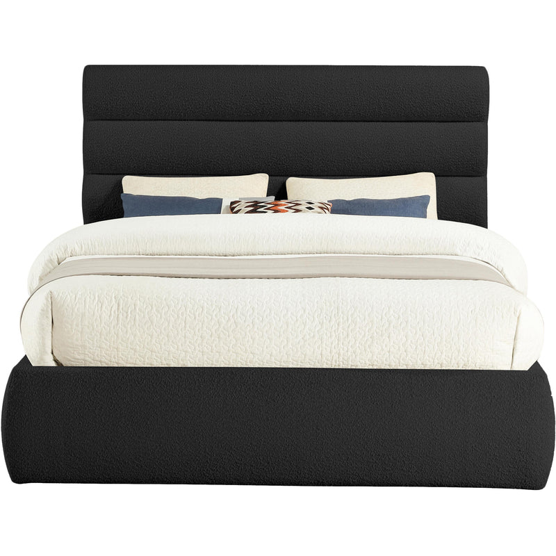 Meridian Adam Black Boucle Fabric Queen Bed IMAGE 3