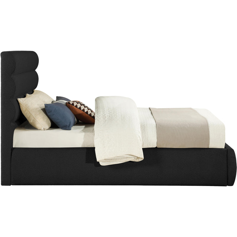 Meridian Adam Black Boucle Fabric Queen Bed IMAGE 4