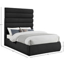 Meridian Adam Black Boucle Fabric Queen Bed IMAGE 9