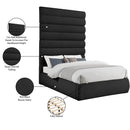 Meridian Adam Black Boucle Fabric Queen Bed IMAGE 10
