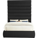 Meridian Adam Black Boucle Fabric Queen Bed IMAGE 3