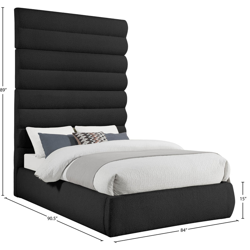 Meridian Adam Black Boucle Fabric Queen Bed IMAGE 9
