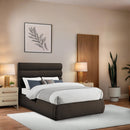 Meridian Adam Brown Boucle Fabric Full Bed IMAGE 2