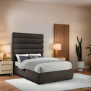 Meridian Adam Brown Boucle Fabric Full Bed IMAGE 2