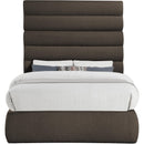 Meridian Adam Brown Boucle Fabric Full Bed IMAGE 3