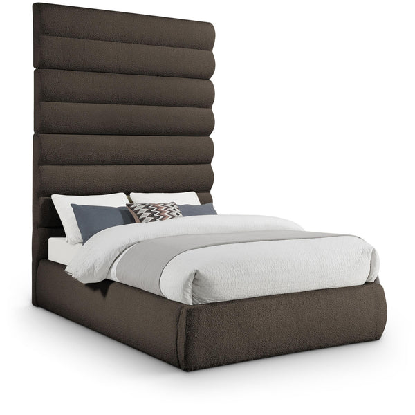 Meridian Adam Brown Boucle Fabric Full Bed IMAGE 1
