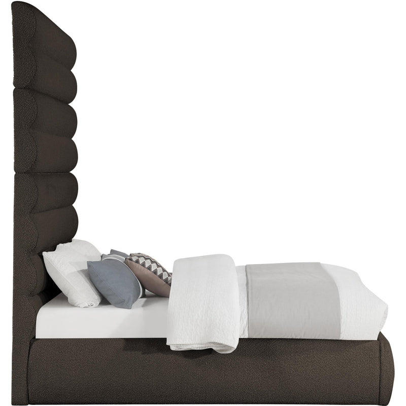 Meridian Adam Brown Boucle Fabric Full Bed IMAGE 4