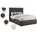 Meridian Adam Brown Boucle Fabric King Bed IMAGE 10
