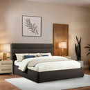 Meridian Adam Brown Boucle Fabric King Bed IMAGE 2