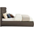 Meridian Adam Brown Boucle Fabric King Bed IMAGE 4