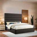 Meridian Adam Brown Boucle Fabric King Bed IMAGE 2