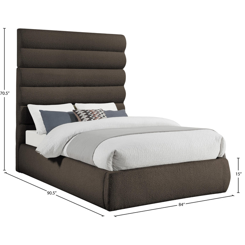 Meridian Adam Brown Boucle Fabric King Bed IMAGE 9
