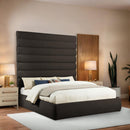 Meridian Adam Brown Boucle Fabric King Bed IMAGE 2