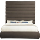 Meridian Adam Brown Boucle Fabric King Bed IMAGE 3