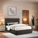 Meridian Adam Brown Boucle Fabric Queen Bed IMAGE 2