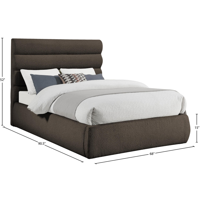 Meridian Adam Brown Boucle Fabric Queen Bed IMAGE 9