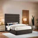 Meridian Adam Brown Boucle Fabric Queen Bed IMAGE 2