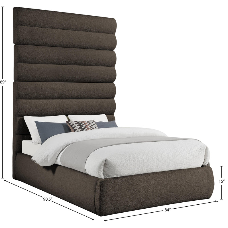 Meridian Adam Brown Boucle Fabric Queen Bed IMAGE 9