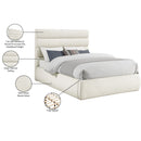 Meridian Adam Cream Boucle Fabric Full Bed IMAGE 10