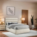 Meridian Adam Cream Boucle Fabric Full Bed IMAGE 2