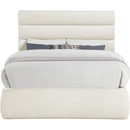 Meridian Adam Cream Boucle Fabric Full Bed IMAGE 3