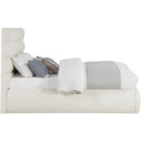 Meridian Adam Cream Boucle Fabric Full Bed IMAGE 4